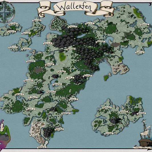 Wallerfen Map by Deven Rue in color.