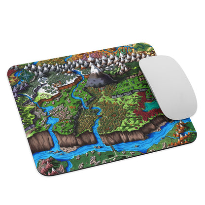 The colorized Augrudeen regional map on a mousepad with a mouse for scale.