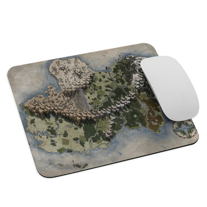The Vendras map mousepad with a mouse for scale.